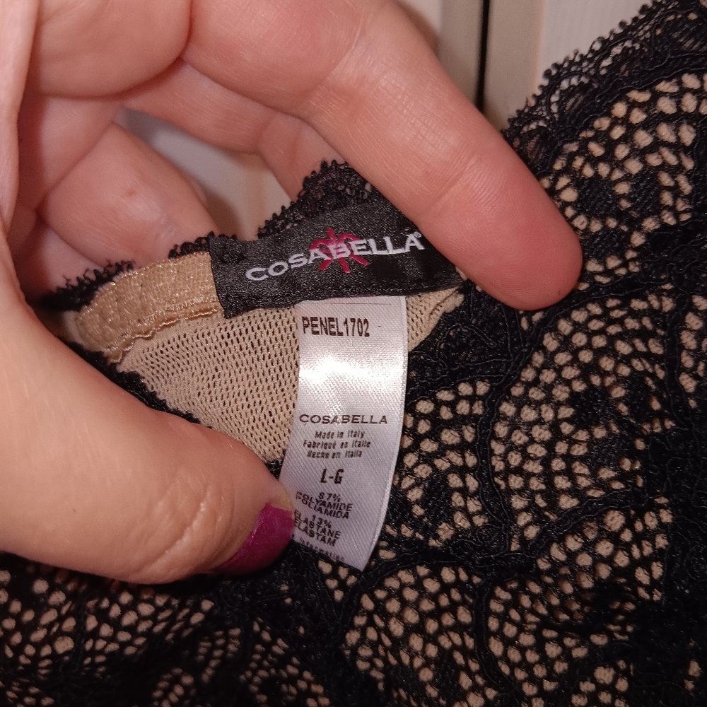 Cosabella Black Illusion Lace Cami. Size L. - Picture 5 of 7